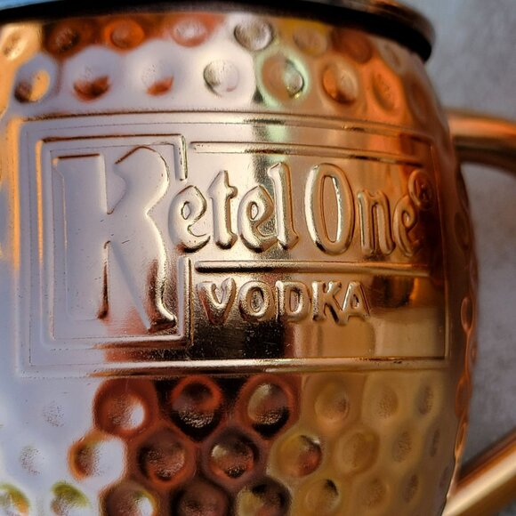 Pair of Copper Moscow Mule Mugs Hammered Finish Ketel One Vodka - Picture 5 of 12